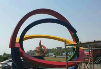 雙環(huán)雕塑制造，歐式風格，不銹鋼雙環(huán)雕塑廠家定價