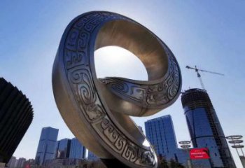 金屬雙環(huán)雕塑承接，陸地擺件，不銹鋼雙環(huán)雕塑制造商