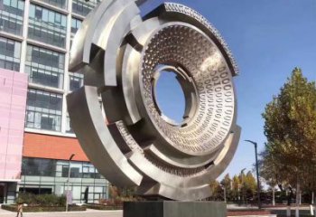 圓環雕塑制造，校園雕塑，鏡面不銹鋼圓環雕塑展品