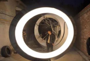 圓環雕塑制造商，城區小品，不銹鋼圓環雕塑制作定制