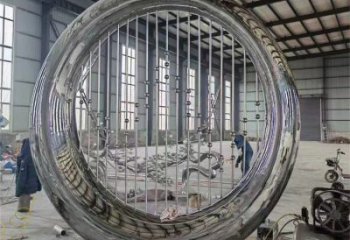 雕塑圓環批發，校園雕塑，抽象烤漆圓環雕塑定價