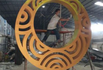 房地產圓環雕塑，仿古景觀雕塑，噴砂制造