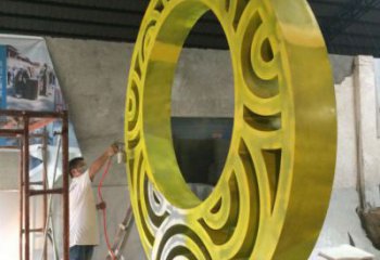 戶外圓環通用，陸地擺件，烤漆圓環雕塑制作優選