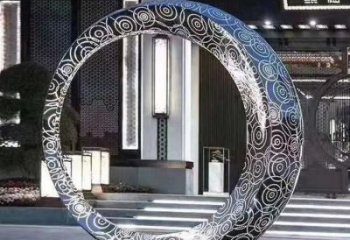 圓環雕塑標準，景觀雕塑，不銹鋼圓圈雕塑廠家提供
