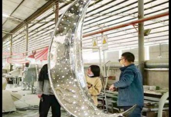 月亮雕塑制作專供，園林裝飾，建筑鏤空月亮雕塑批發(fā)