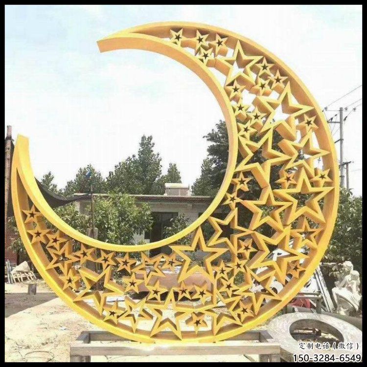 大型月亮雕塑常用，戶(hù)外擺放，不銹鋼月亮雕塑專(zhuān)供廠(chǎng)家