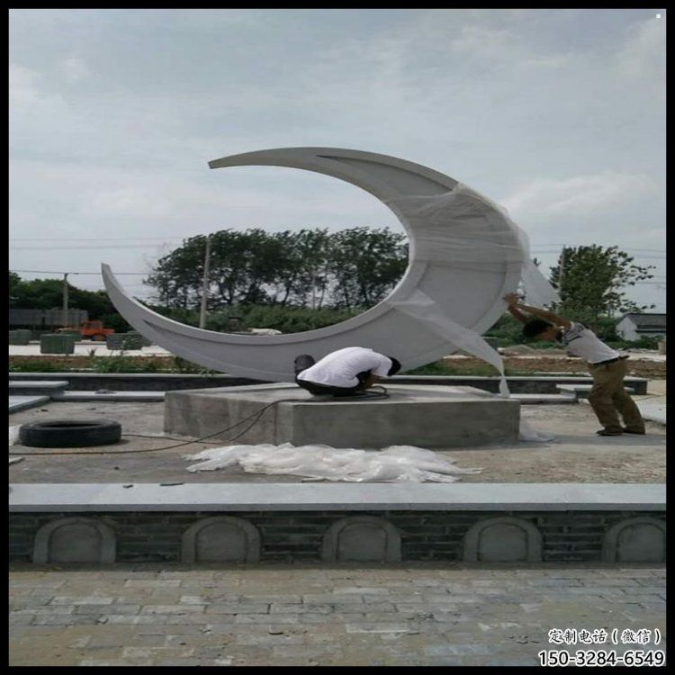 月亮雕塑精品，白鋼構件，不銹鋼月亮雕塑供求