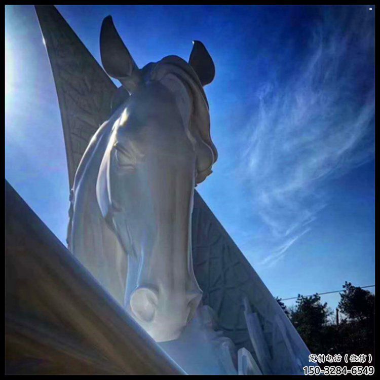 月亮雕塑異型優選，城市裝飾，展示月亮馬頭雕塑定做