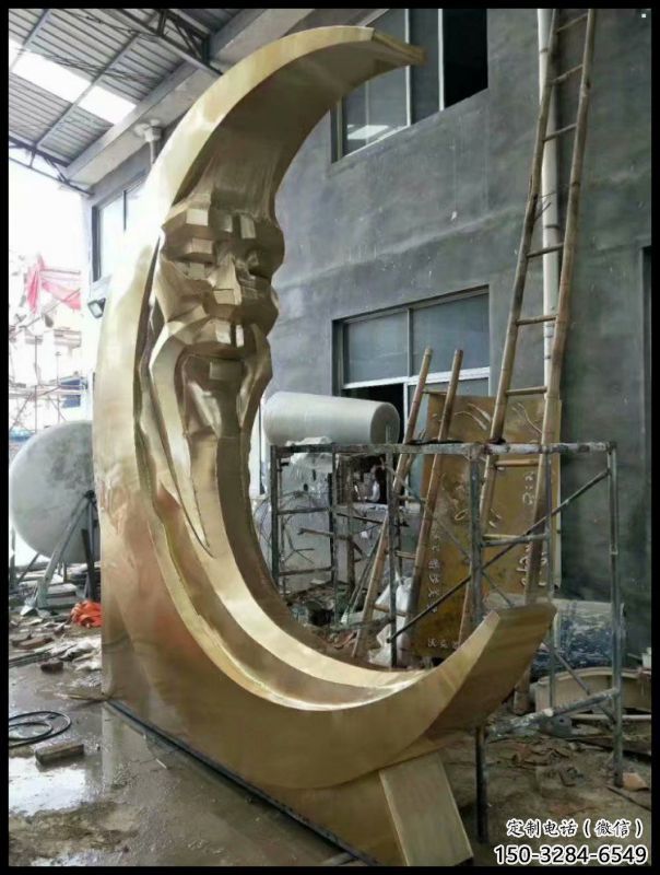 月神雕塑精選，街頭藝術，不銹鋼月神雕塑承接