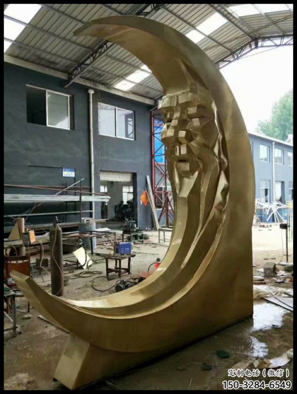 月神雕塑制造商，酒店擺件，不銹鋼月神雕塑定制