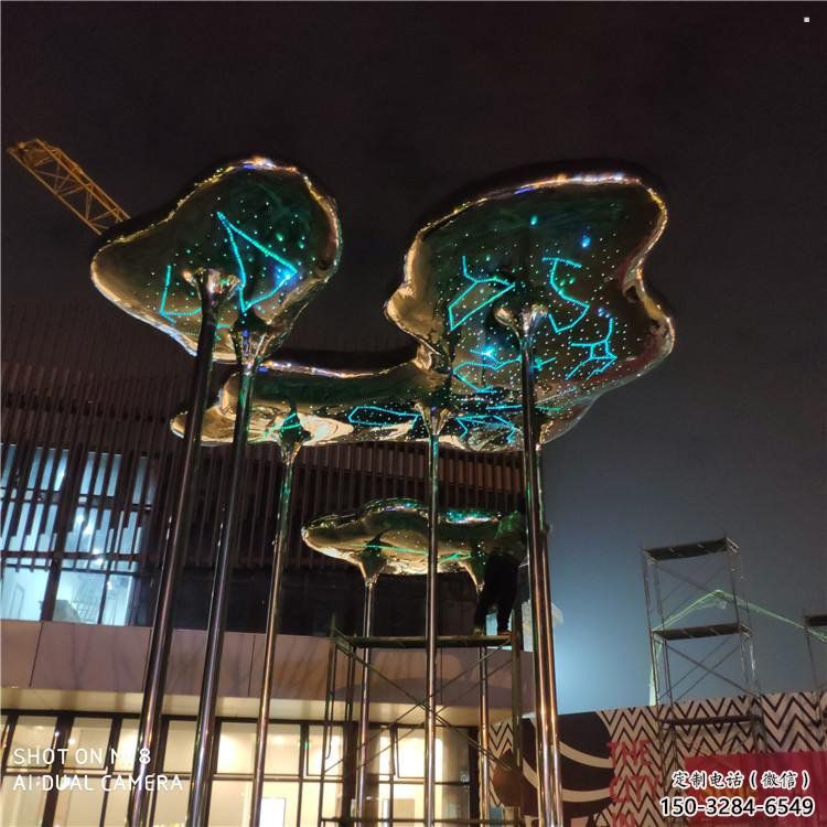 祥云雕塑觀賞型，街景小品，不銹鋼祥云雕塑常用