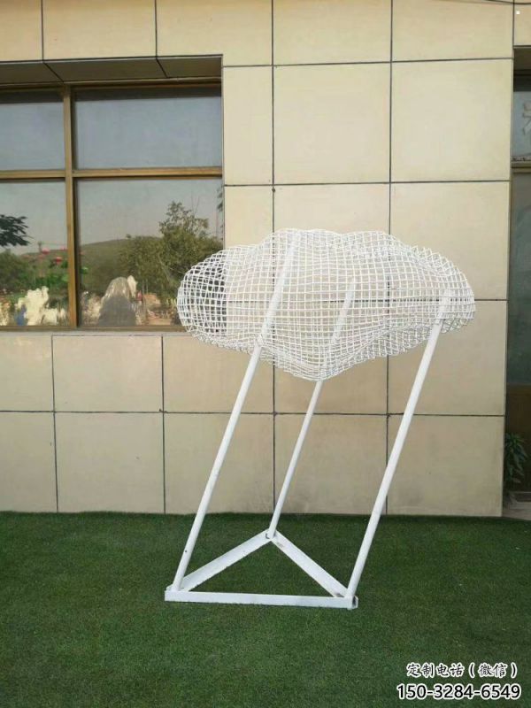 庭院云朵雕塑，鍍金歐式雕塑，網格形式