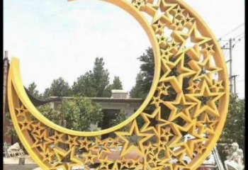 大型月亮雕塑常用，戶外擺放，不銹鋼月亮雕塑專供廠家