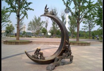 金屬月亮雕塑制造商，鋼管組合，不銹鋼月亮雕塑優(yōu)選