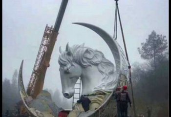 月亮雕塑通用，陸地?cái)[件，各類月亮馬頭雕塑點(diǎn)擊