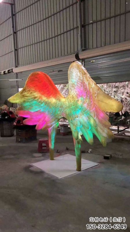 建筑鳥翅雕塑精選，露天雕塑，不銹鋼鳥翅雕塑訂做