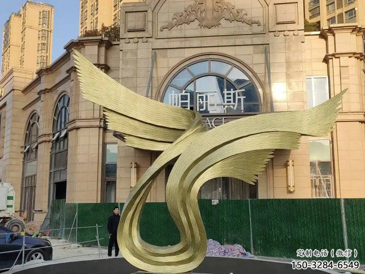 鳥翅雕塑服務(wù)商，景觀雕塑，不銹鋼鳥翅雕塑訂做