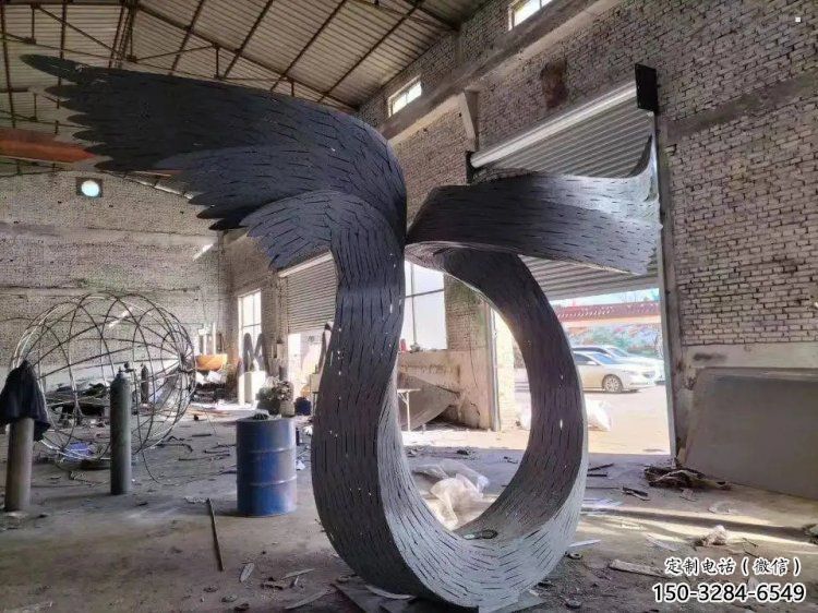 鳥翅雕塑精選，美陳雕塑，不銹鋼鳥翅雕塑通用