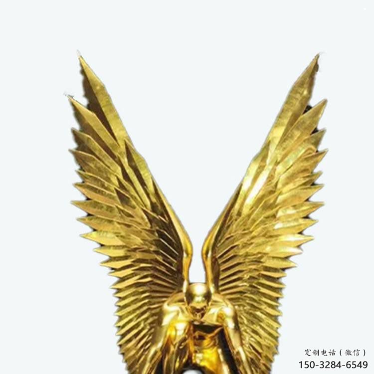 制造鳥翅雕塑定價(jià)，地標(biāo)擺件，烤漆不銹鋼鳥翅雕塑精選