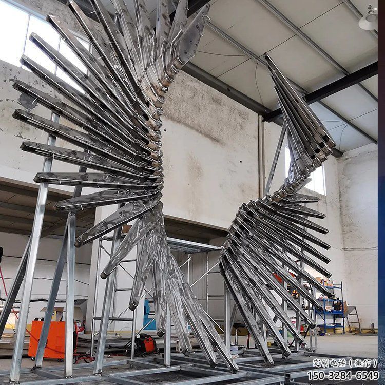 天使之翼雕塑供應，城區小品，抽象翅膀雕塑制造商