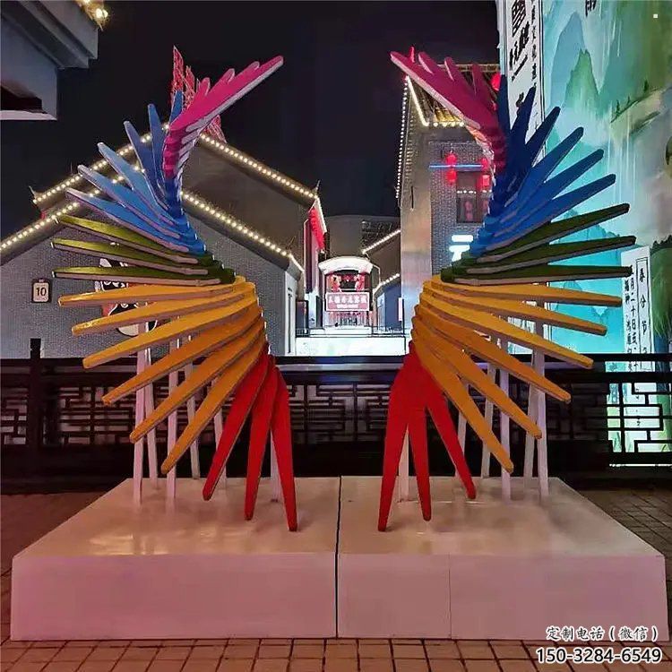 天使之翼雕塑通用，街道標識，鋼鑄翅膀雕塑承接