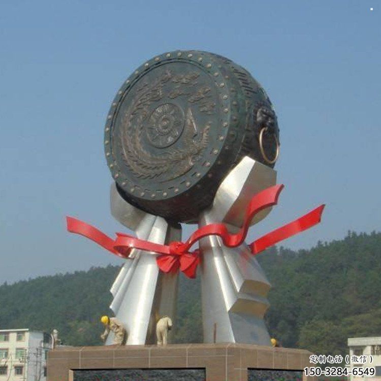 房地產銅鼓雕塑精品，標識雕塑，小區銅鼓雕塑供給