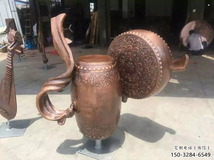 銅鼓雕塑專供，美陳雕塑，社區銅鼓雕塑預定