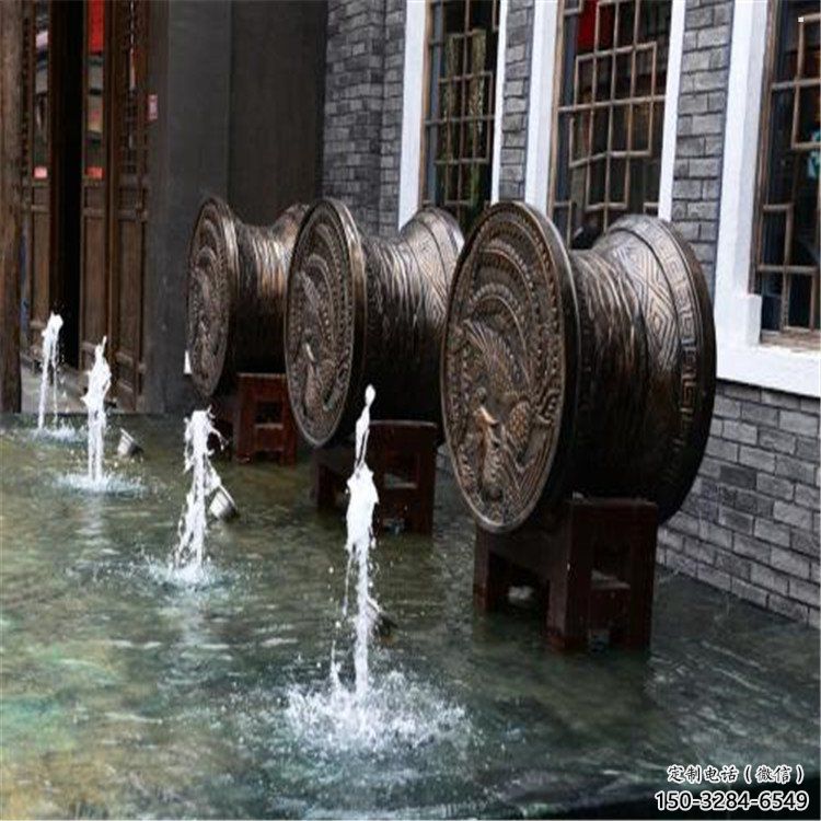 中式銅鼓雕塑批發，廣場系列，商場銅鼓雕塑供需