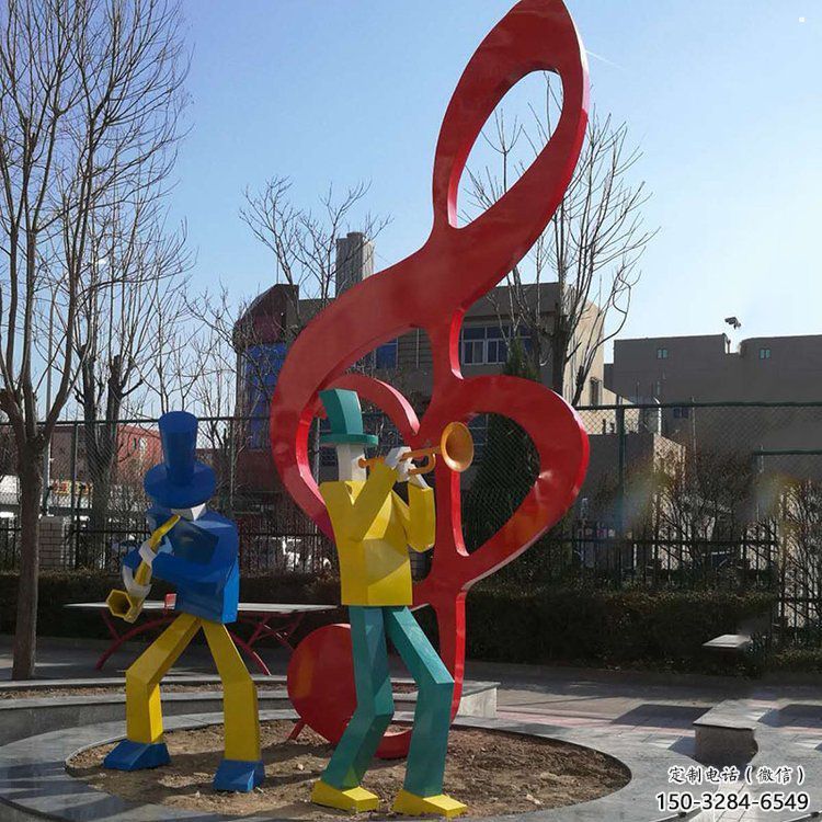 音樂符號雕塑預定，校園雕塑，花園音樂雕塑承接