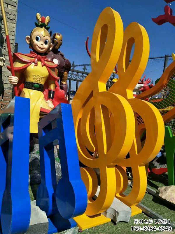 音樂(lè)符號(hào)雕塑制作選用，景區(qū)案例，烤漆彩繪雕塑制造商