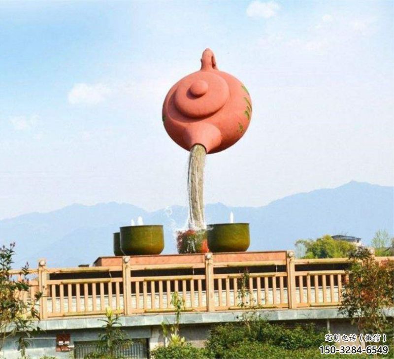 閩侯公園天壺雕塑工廠，不銹鋼材質(zhì)，圓雕形式