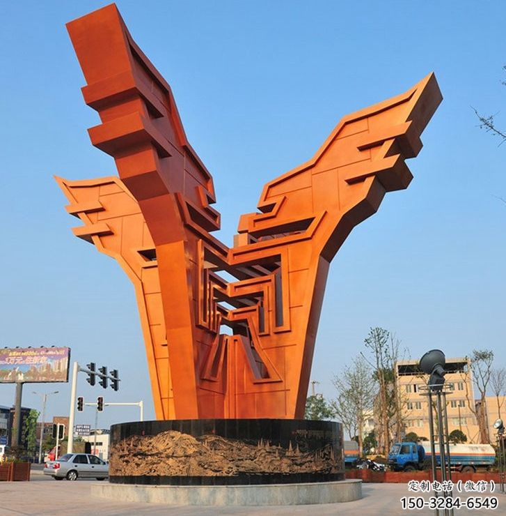 韶關城市精神堡壘雕塑，抽象建筑元素，廣場景觀雕塑小品