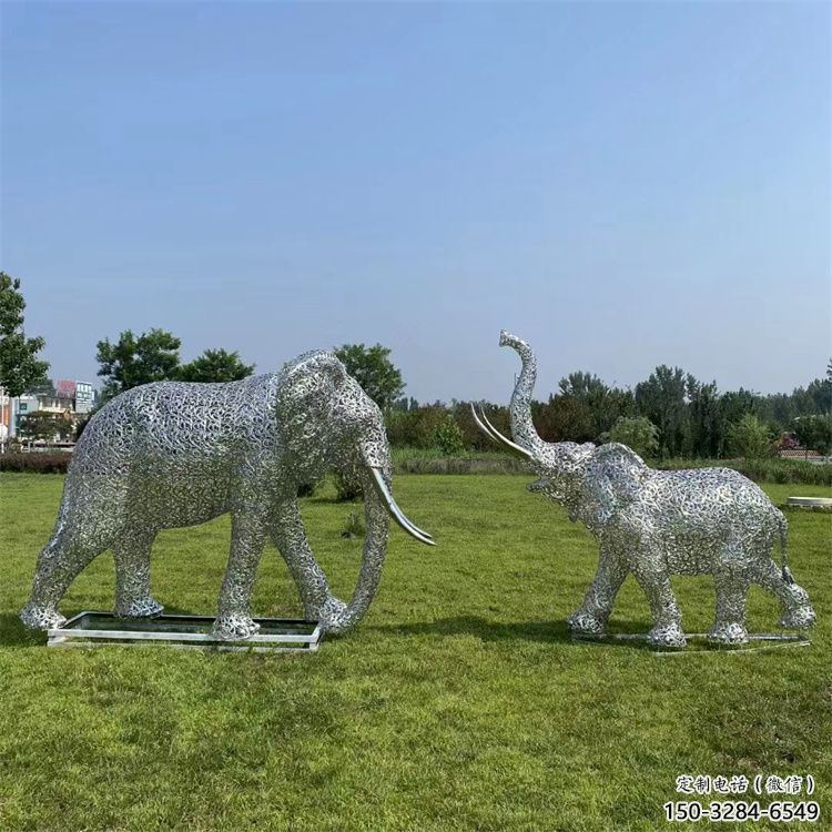 梧州鏤空大象雕塑制造商，動物擺件，透雕大象雕塑定制