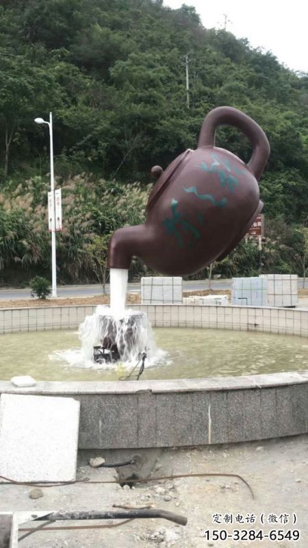 玉林小區天壺標志雕塑，多彩藝術，天壺雕塑生產廠家