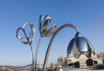 滁州百合花雕塑承接，城市裝飾，大型不銹鋼百合花雕塑公司