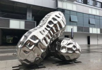 汕頭花生雕塑制造，白鋼構(gòu)件，不銹鋼花生雕塑提供