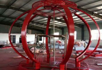 江門景觀燈籠雕塑優選，陸地擺件，園林不銹鋼燈籠雕塑供應