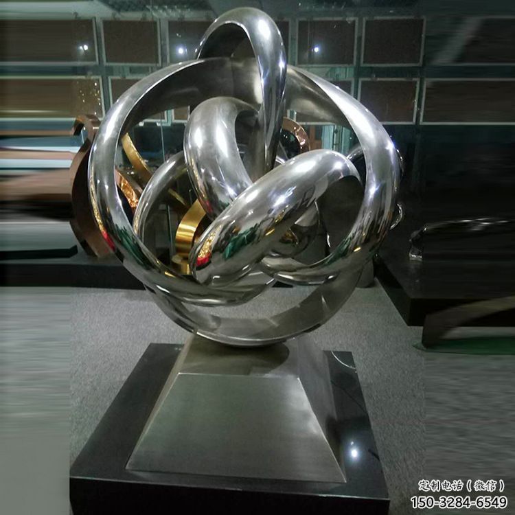 南明地產(chǎn)雙環(huán)雕塑定做，城區(qū)小品，景觀不銹鋼雙環(huán)雕塑定價