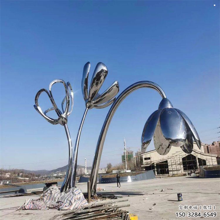 黔南百合花雕塑承接，城市裝飾，大型不銹鋼百合花雕塑公司