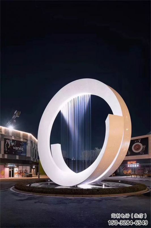 遵義圓環噴泉雕塑，水景藝術原理，水景圓環雕塑廠家