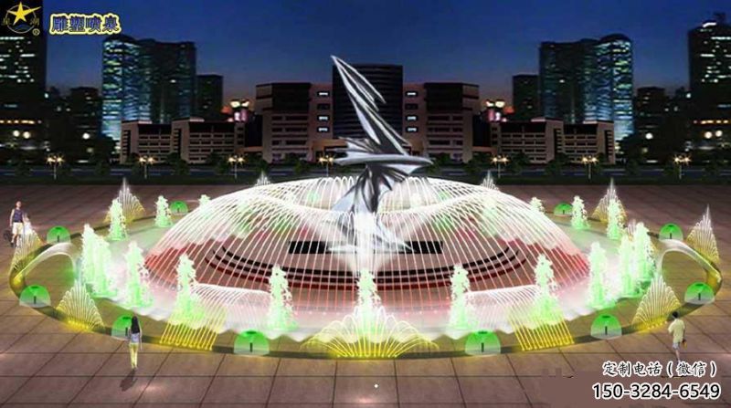 長安水景搖擺噴泉雕塑，循環(huán)噴水模式噴泉雕塑加工