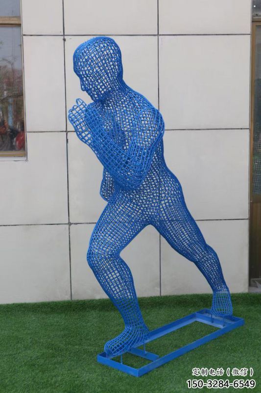 長安鏤空跑步雕塑，標識雕塑，烤漆鐵藝人物雕塑優選