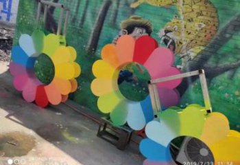 裕華金銀花雕塑廠家，景區雕塑，城市不銹鋼金銀花雕塑