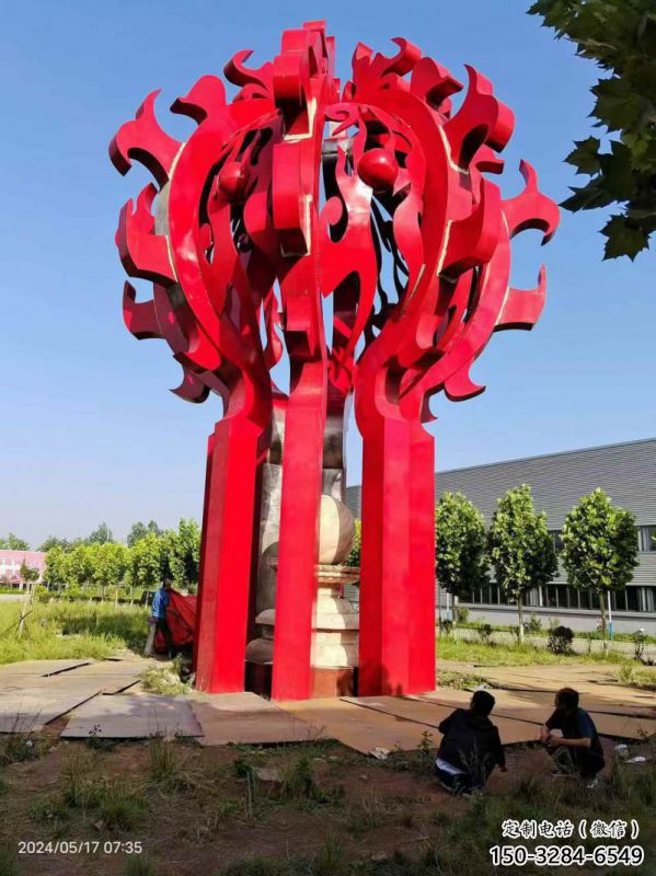 牡丹江火球雕塑，精神堡壘火球雕塑落地展示