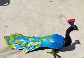 綏化彩繪孔雀雕塑制作選用，景區案例，動物美陳雕塑