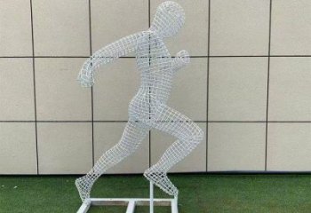 道外鏤空運動員雕塑訂做，城市雕塑，鐵藝體育人物雕塑廠