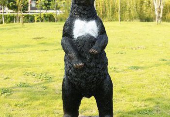 宜昌街道黑熊雕塑，仿真動物雕塑，古銅效果