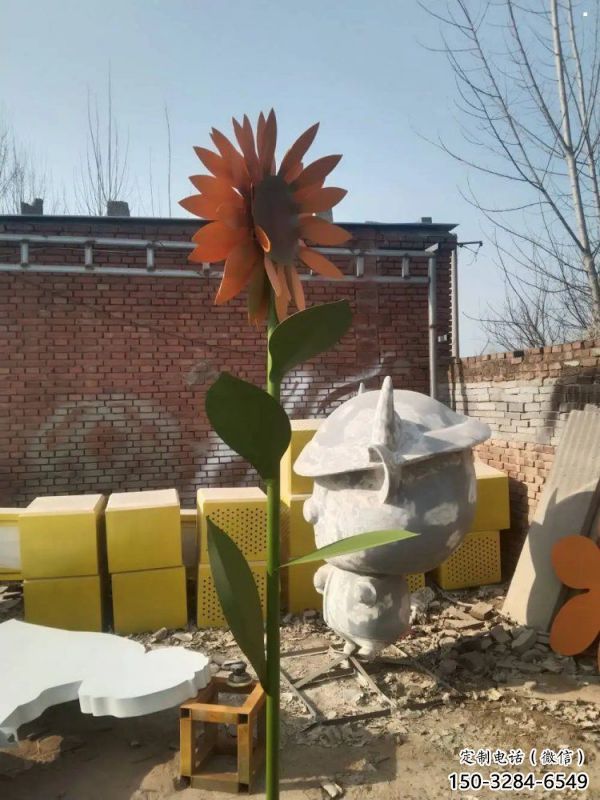 岳陽太陽花雕塑工程，美陳雕塑，玻璃鋼太陽花雕塑廠家
