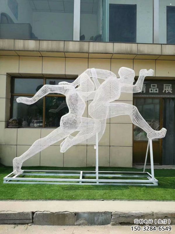 長沙鏤空跨欄雕塑制造商，透雕雕塑，鐵藝體育人物雕塑供給