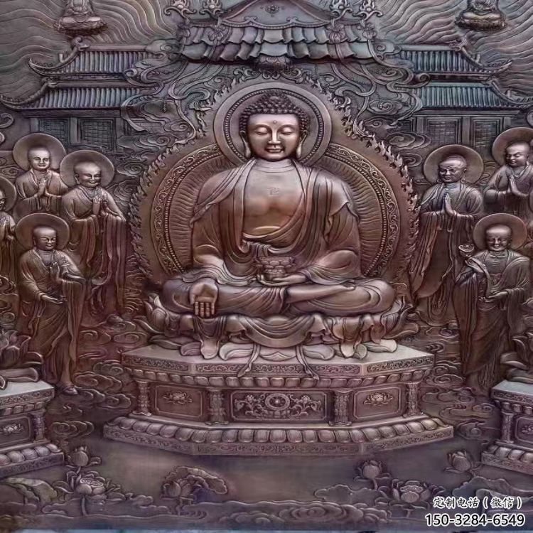 秦淮鍛銅浮雕常用，寺廟景觀，黃銅佛像浮雕生產商